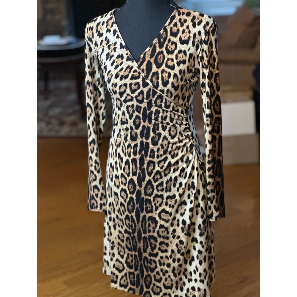 Evo varro animal print wrap dress size S